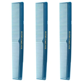 Allegro Combs 420 Hair Stylist Barbers Cutting Combs Beard Comb Mustache Mens Women Toddler Boys Braiding Hair Parting Usa 3 Pc. (Teal)