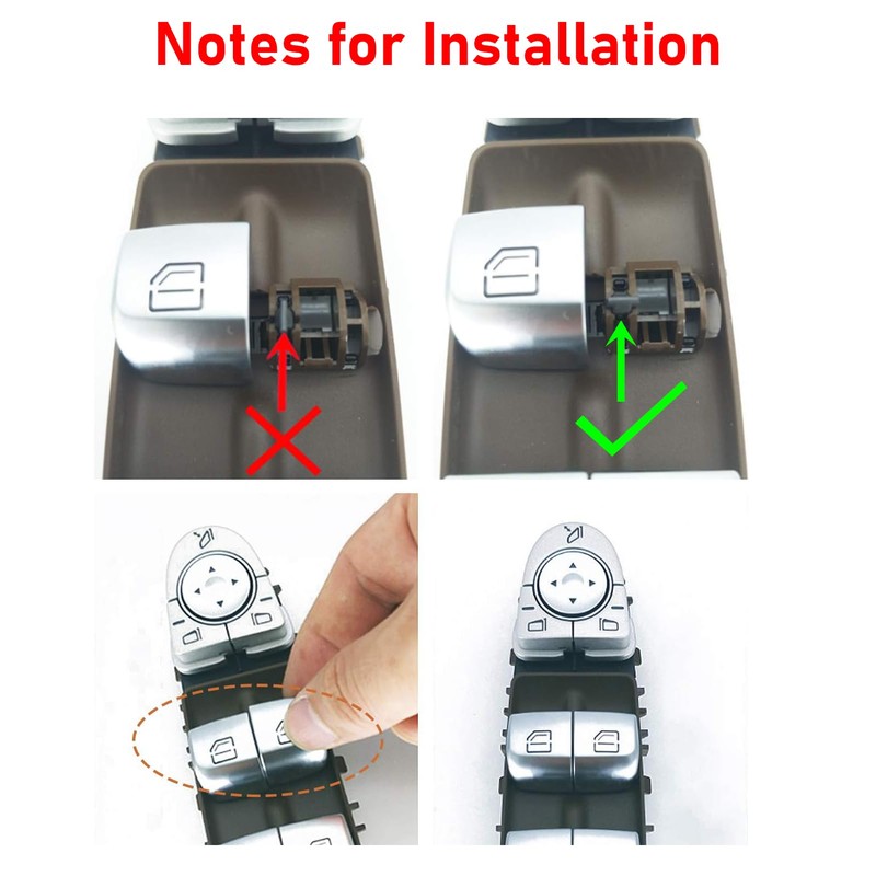 TTCR-II Window Switch Button Cover Compatible with W205, 1Pc Window