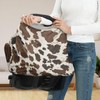 Wanyint Brown Cow Skin Print Baby Car Seat Covers High
