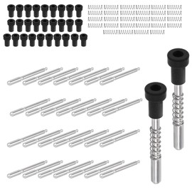 30pcs Window Screen Clips, 5/32" x 1-1/2" Aluminum Alloy Screen Retainer Latches Plunger Pins with Caps and Springs for Home Window Screens Replacement Hardware Parts