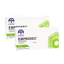 Epinastina 20 mg Caja con 10 Tabletas RAAM Laboratorios | Antihistamínico | Tratamiento de alergias | Alergia estacional | Medicamento Genérico de Flurinol, Presentación: (2 pack, 2, unidad)