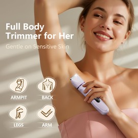 Hair Removal Epilators Bikini Trimmer for Women, Painless Waterproof Electric Foil Shaver Razor for Facial Leg Body Armpit, Ceramic Blade with USB Charging Dock, Travel Grooming Gift for Her, Purple