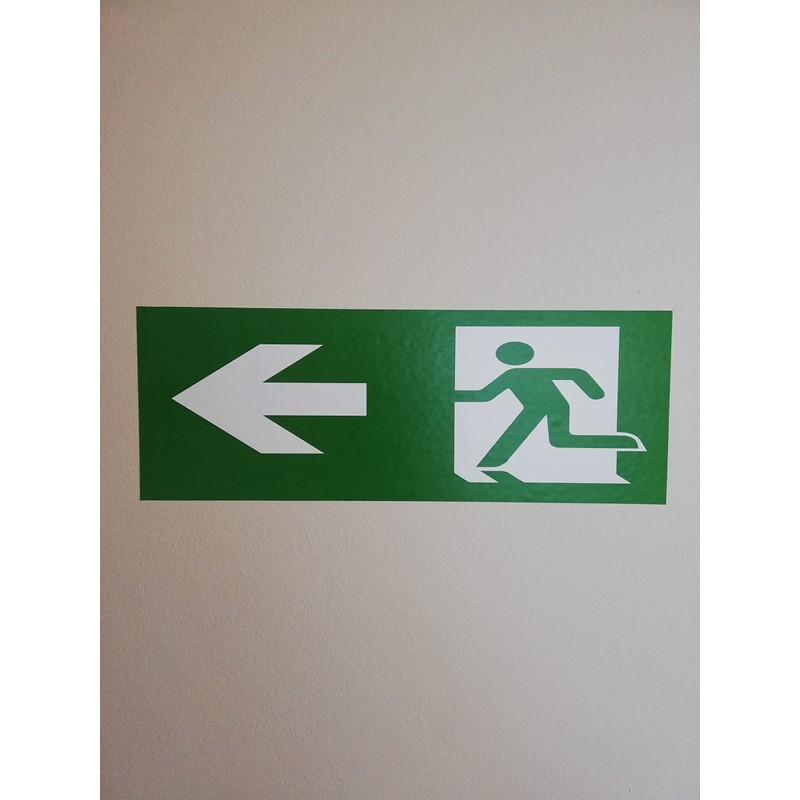 Emergency Exit Sign, Pack of 5, Premium Stickers, 24 cm