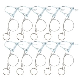 Operitacx 10pcs Safety Coupler Pin for Trailers Long Quick Release Ring with Lost Rope and Hooks Hitch Pins for Secure Trailer Connection