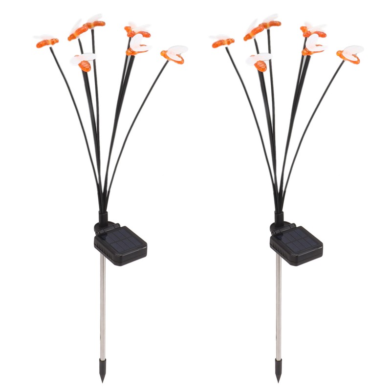 2Set Solar Bee Garden Lights IP65 Waterproof 8 LED Decorative