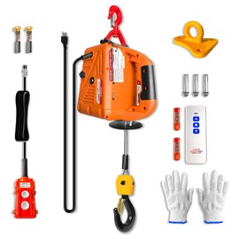 YATOINTO 3 in 1 Electric Hoist Winch, 1100lbs Portable Electric Power Winch with Wire and Wireless Remote Control, 120V Electric Hoist Crane, Overload Protection 25ft Lifting Height for Towing