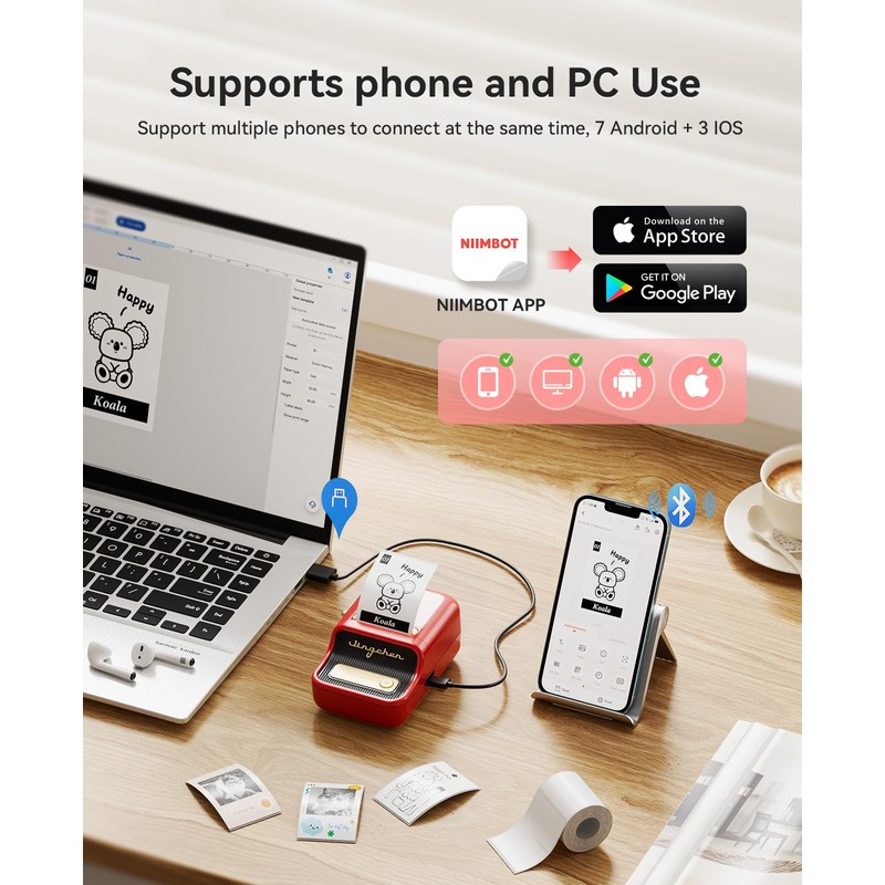 NIIMBOT B21 Pro Label Maker, 300DPI HD Label Printer, Ideal