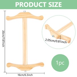 BENECREAT Niddy Noddy, Burlywood Wooden Spinning Tool for Yarn Spinning, Handspun Yarn, Ply, Creating Skein, 200x160x20.5mm