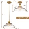 HYDELITE Vintage Glass Pendant Lights Kitchen Island Gold Pendant Light