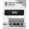 Vintage Wood AM FM Clock Radio with Bluetooth, Digital Clock