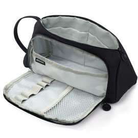 Large Capacity Pencil Case Durable School Student Pen Holder Organizer Stationery Makeup Cosmetic Pouch for Girls,20x11cm (New Black)