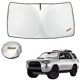 ROCCS Windshield Sun Shade fit for Toyota 4Runner 2010-2023 2024 2025,Foldable Front Window Sunshade Sun Visor Protector Blocks UV Rays Keep Your Car Cooler