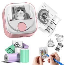 Itari Q02 Mini Printer Facelift T02 Thermal Printer for Learning Label Printer for Notes Diary Memo Photo Journal Bluetooth Photo Printer for Smartphone with 3 Rolls Paper