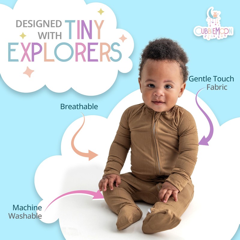 Bamboo Viscose Baby Pajamas 2 Way Zip for Diaper Change