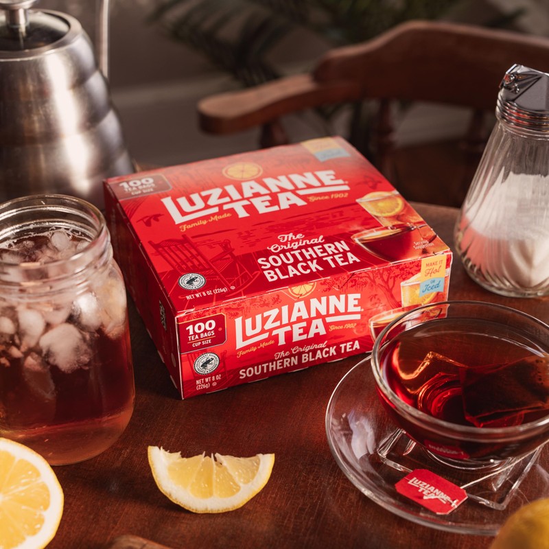 Luzianne Unsweetened Iced Tea Bags, Family Size, 100ct Box (Pack