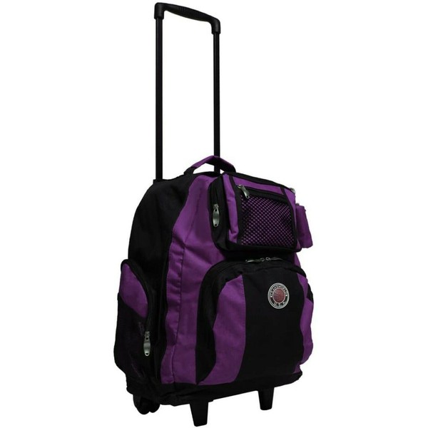 Transworld Roll-Away 22-inch Deluxe Rolling Backpack (Black/Purple)