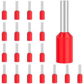 Hanibos Insulated Bootlace Ferrule Wire Terminals - 100Pcs, 1.0mm², Red Cord Pin Ends, E1008