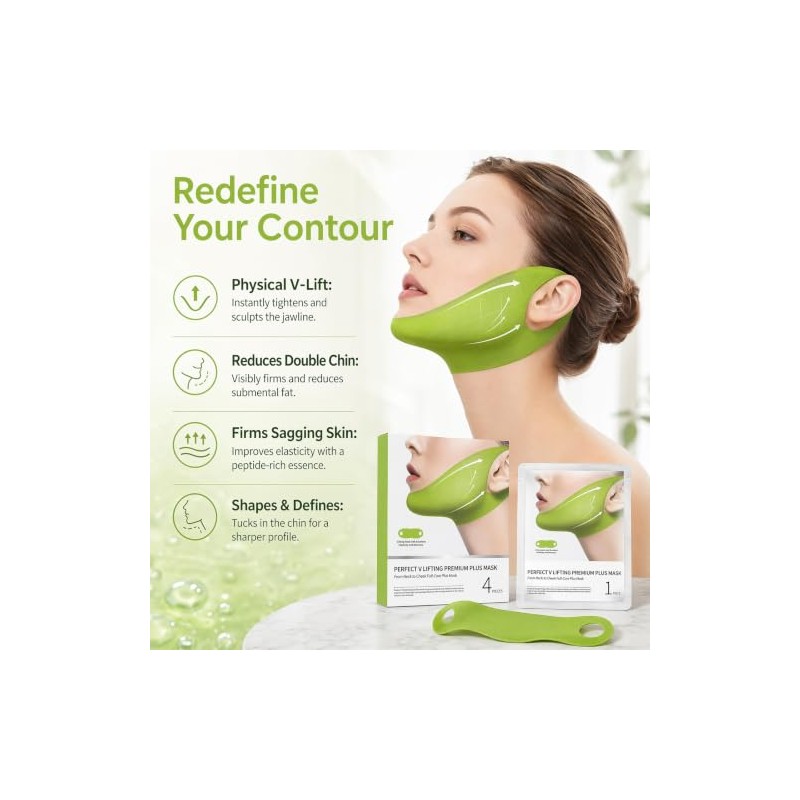 V-Line Lifting Collagen Mask Set for Double Chin Reduction