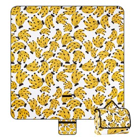 MFTKB Picnic Blankets Waterproof Foldable, 78''*78'' Large Beach Blanket Waterproof Sandproof, Portable Outdoor Blanket for Camping, Beach, Grass, Park, Outdoor Essentials Must Haves-Bananas