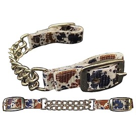 Showman Cow Print Double Chain Nylon Curb Strap