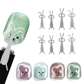 DANNEASY Rabbit Guide Tools, Rabbit Nail Guide for Cat Eye Nail Magnet Cat Eye Magnet for Nails Stainless Steel Mix Size Bunny Sticks for Gel Nail Polish Magnetic for DIY Nail Art Salon