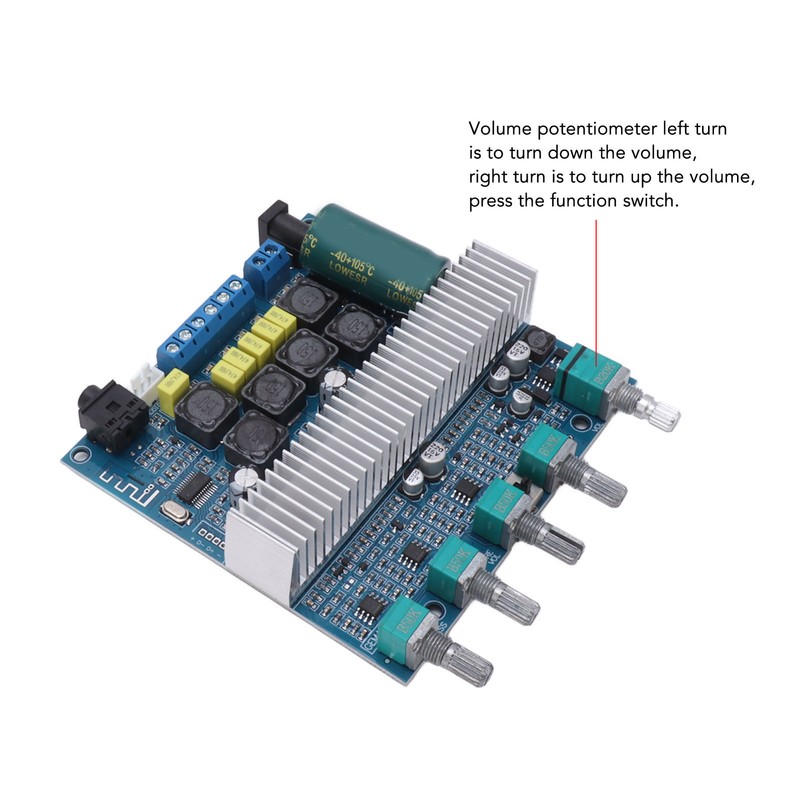 Subwoofer Amplifier Board High Power Bluetooth Audio Amp DC12V‑24V 2.1