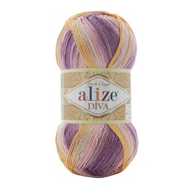 Alize Diva Batik 500 g Knitting Yarn Colour Gradient Crochet Yarn Wool Knitting Crochet, Colour: 6958
