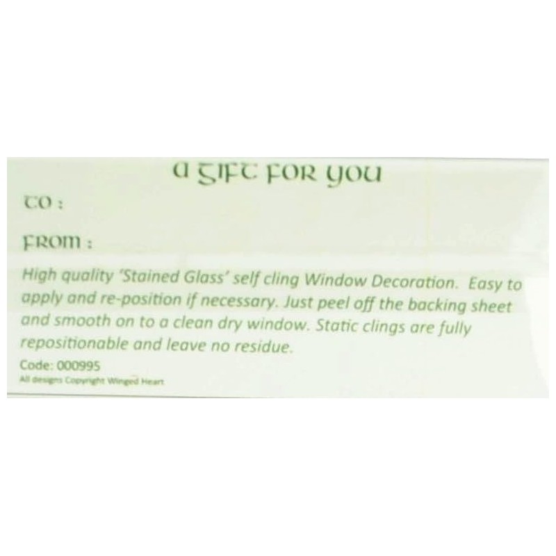 WINGED HEART Static Window Cling in a Tree of Life