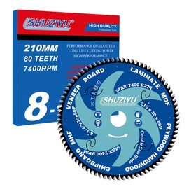 LSHUZIYU, 210mm 80T, Industrial Grade, Centre hole 30mm with 25.4-22.23-20-15.88mm Washer. Ultra Thin Kerf 2.0mm. Wood Cutting Circular Saw Blade, Mitre Saw Blade, Table Saw Blade