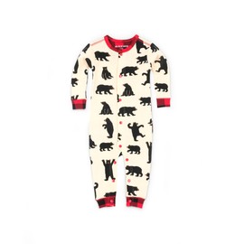 Little Blue House by Hatley Unisex Baby Union Suits, Black Bears, 12-18 Months