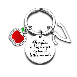 Teacher Appreciation Gifts for Women Initial Thank You Gift For Teachers Keychain Teacher Gifts (V)