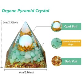 XIANNVXI Crystals Pyramid Orgonite Green Aventurine Gemstones Healing Crystals Lotus Pyramids Positive Energy Spiritual Pyramid Inspirational Success Gifts