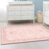 Washable Pink Nursery Rug, 3x5 Area Rugs for Entryway, Kitchen,