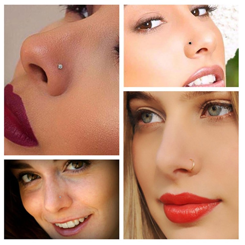 Nose Piercing Kit, SLVIEKAE Self Nose Piercing Gun Nose Piercing