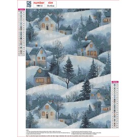 MXJSUA Christmas Diamond Painting Kit for Adults, Snow Houses Full Drill Diamond Art Painting Kits for Beginners, Round Diamond Dots Art Painting Kits, 12x16 Inch/30x40cm