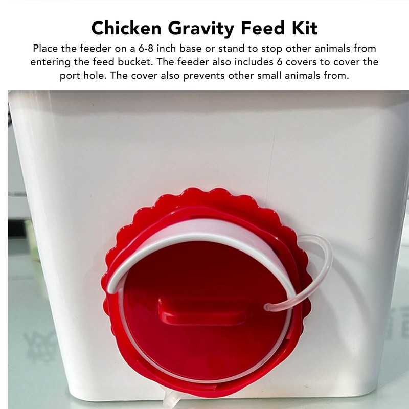Chicken Feeder Rain Proof Poultry Feeder Port Gravity Feed Kit