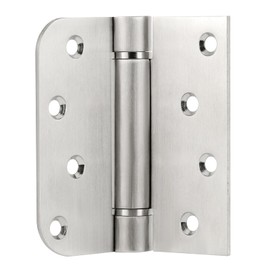 Hinges Self-Closing Door Hinges 4Inch 304 Stainless Steel Hinges Spring Hinge Heavy Duty Hinges with Square Rounded 5/8" Radius Corner Adjustable Tension 3 Pack