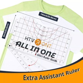 HTVRONT T-shirt Ruler Guide Tshirt Measurement Tool for Heat Press in HTV Vinyl All-in-1