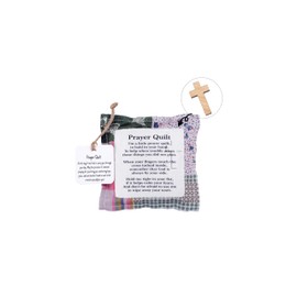 Pocket Prayer Quilt, Mini Prayer Quilt with Wood Cross Inside, Comfort Gift for Recovery, Stress Relief, Spiritual Support, Christian Faith Gift for Women, Religious Gift