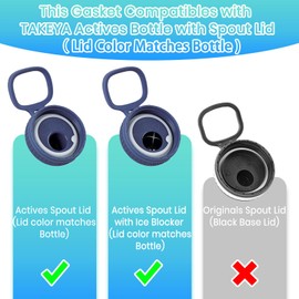 BOSORIO 4 Pack Gaskets Compatible with TAKEYA Actives 18oz 22oz 24oz 32oz 40oz Water Bottle with Spout Lid, Replacement O Ring Rubber Seals Part(Not for TAKEYA Originals)