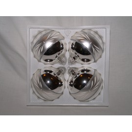 Jingle Bells Lauscha Christmas Tree Bauble Silver with Matt White Decoration 10 cm