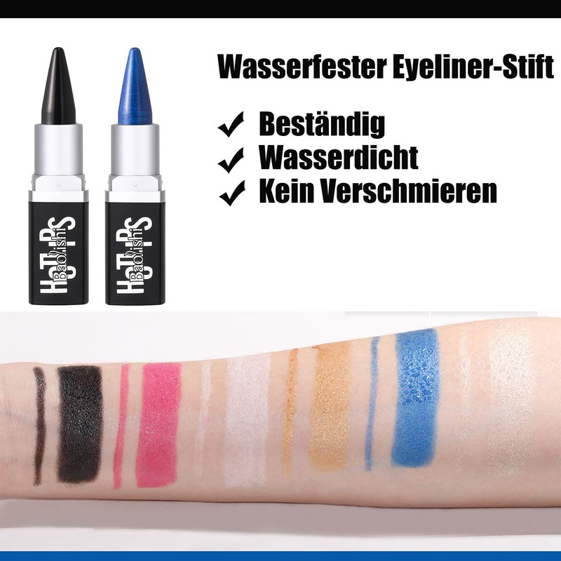 Eyeliner Cream, Waterproof Eyeliner Black & Blue, Waterproof Matte Eyeliner