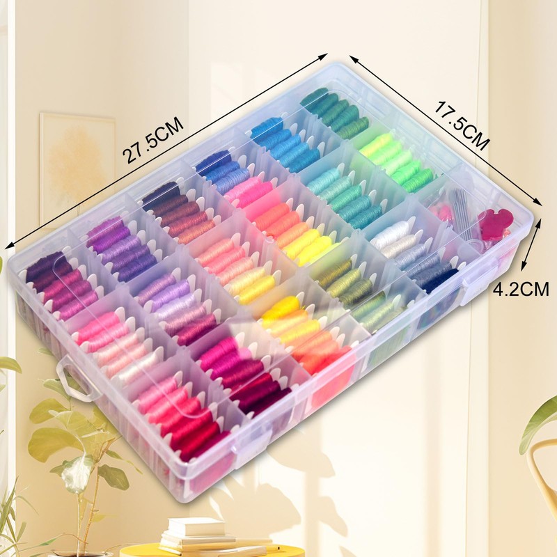 QCZKB Friendship Bracelet String 102 Skeins Fashionable Rainbow Color Embroidery