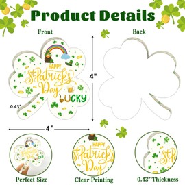 JUESMOS St Patricks Day Gifts St Patrick's Day Table Decorations for Home lrish Blessing Acrylic Shamrock Centerpiece St Patricks Day Keepsake for Family Friend St Patricks Day Office Desk Shelf Decor