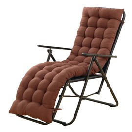 CLLC Sun Lounger Chair Cushions, Sundlight Patio Cushions Chaise Outdoor Mattress Recliner Quilted Thick Padded Seat Cushion Reclining Chair Rocking with Ties (Navy Blue, 155x48x8cm/61x18.89x3.14in)