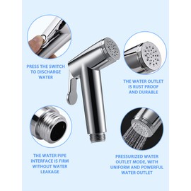 Ultra Light Bidet Toilet Sprayer Head Rustless Handheld Bidet Sprayer for Kitchen and Toilet - Adjustable Water Pressure Control for Feminine Wash (1PCS)