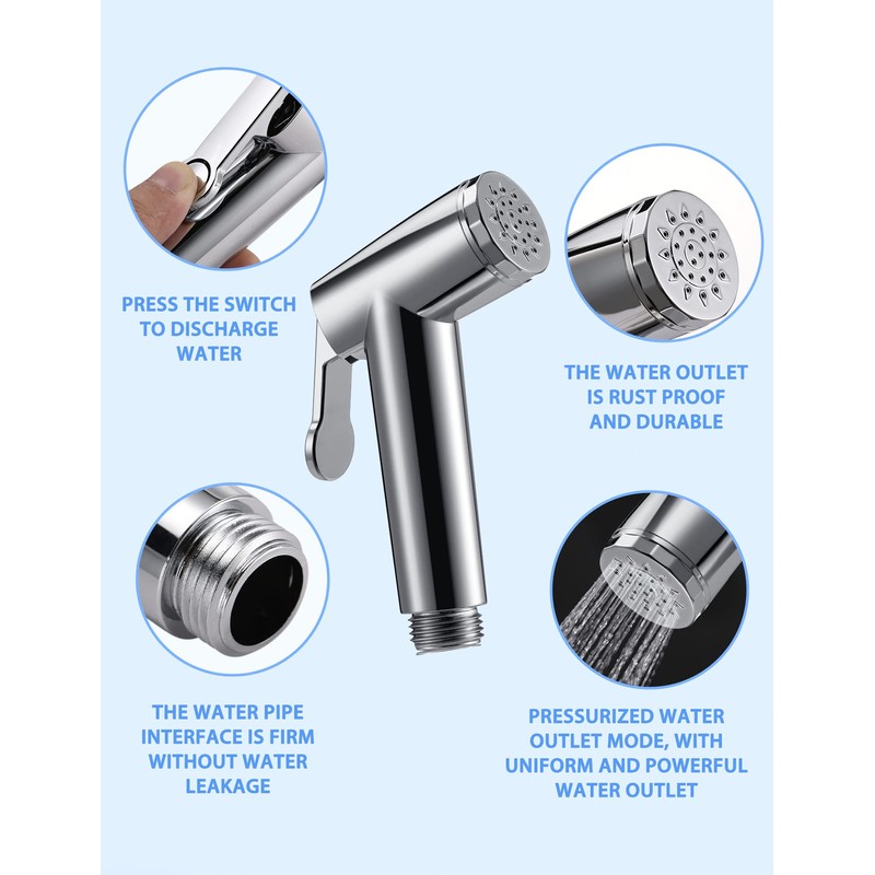 Ultra Light Bidet Toilet Sprayer Head Rustless Handheld Bidet Sprayer