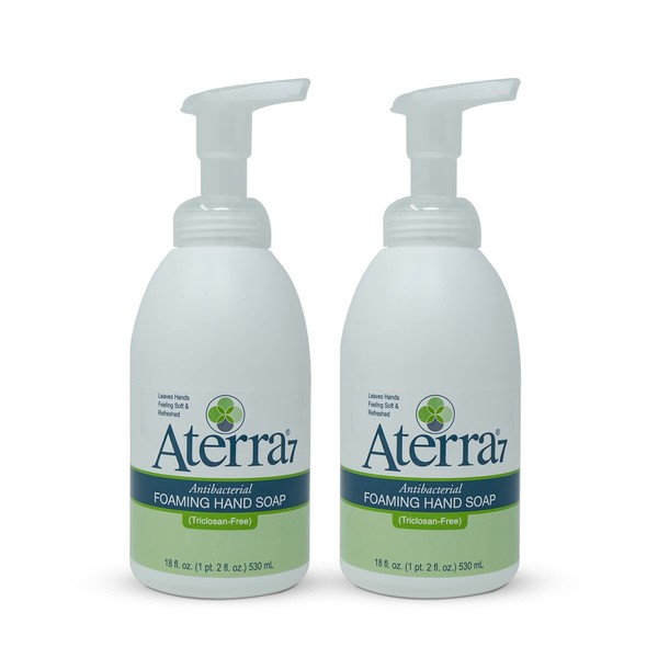 Aterra® 7 Antibacterial Foaming Hand Soap, 18 oz bottle 2-pack