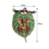 Wonder Care Metal Wall Hanging Ganesha on Leaf Decoration Room