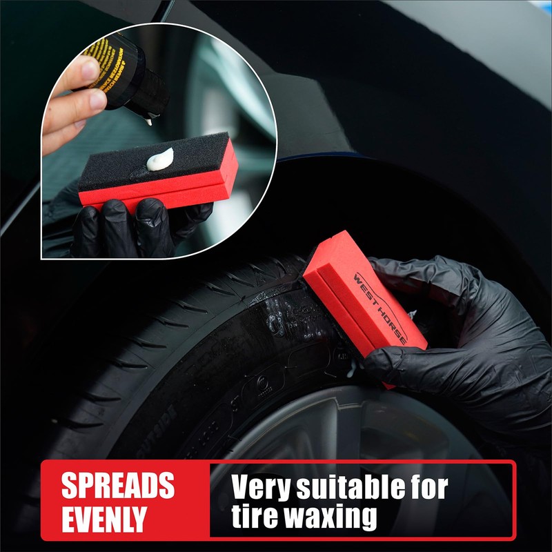 6PCS Ceramic Coating Applicator Sponge Blocks + 12PCS Suede Cloth